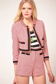 MSGM Msgm Short Dog Tooth Jacket - Lyst