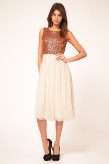 Tfnc Tfnc Midi Dress with Sequin Bodice - Lyst