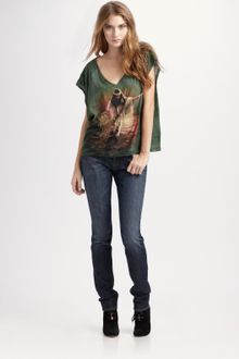 7 For All Mankind Roxanne Skinny Dark Jeans - Lyst