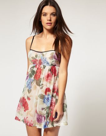 ASOS Collection Bouquet Floral Mesh Slip - Lyst