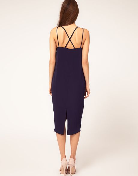 Asos Collection Asos Midi Slip Dress in Blue (navy) | Lyst Asos Collection Asos Midi Slip Dress in Blue (navy) | Lyst