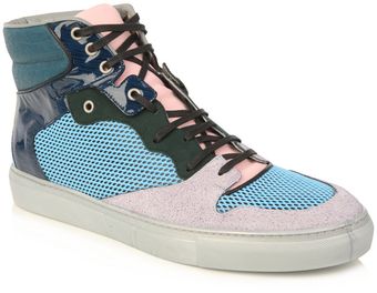 Balenciaga Blue and Green High-top Trainers - Lyst
