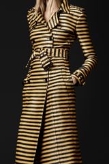 Burberry Prorsum Striped Jacquard Slim Trench Coat