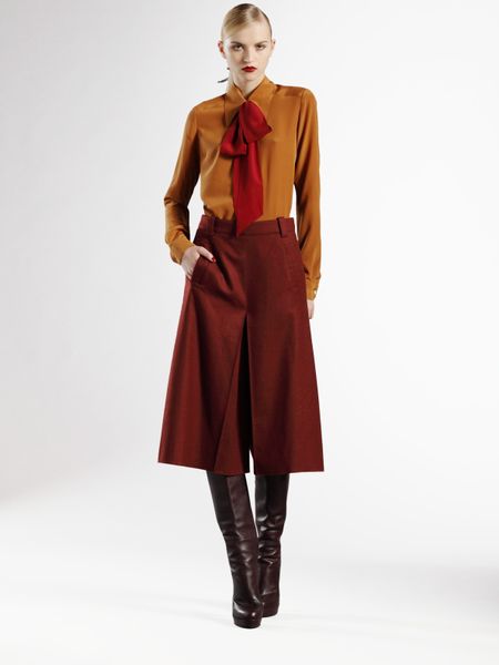 red gaucho pants