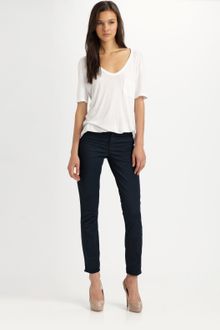 J Brand Midrise Skinny Twill Pants - Lyst