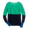 J.crew Cashmere Waffle Colorblock Sweater in Blue (blue green navy) - Lyst