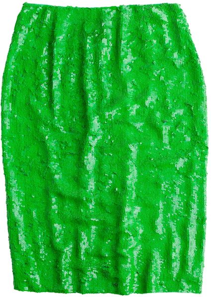 J.crew No. 2 Pencil Skirt in Sequins in Green (caribbean green) - Lyst