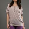Jet By John Eshaya Rib Henley Top  in Beige - Lyst