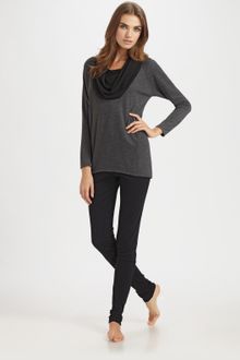 Josie Natori Double Face Cowl Top - Lyst