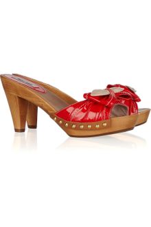 Miu Miu Patent-Leather Clog Sandals - Lyst