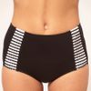 Seafolly Wavey Stripe High Waisted Bikini Bottom in Black (blackwhite) - Lyst