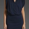 Velvet Peigi Sheer Jersey Dress in Blue (navy) - Lyst