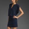 Velvet Peigi Sheer Jersey Dress in Blue (navy) - Lyst