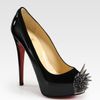 Christian Louboutin Asteroid Suede and Patent Leather Spike Pumps in Black - Lyst