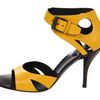 Bottega Veneta Leather Sandal Heels in Yellow - Lyst