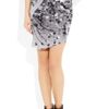 Aminaka Wilmont Printed Draped Satinjersey Skirt in Gray (multicolored) - Lyst