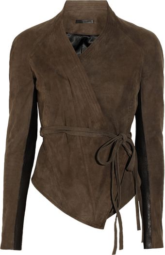 Aminaka Wilmont Belted Suede Jacket - Lyst