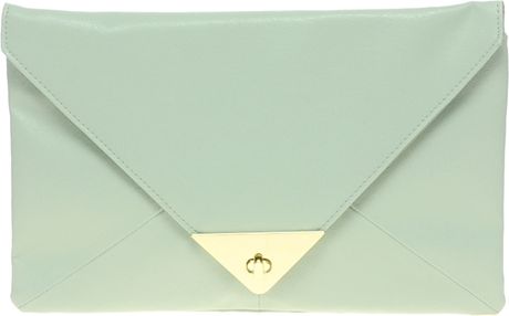 Asos Collection Asos Pyramid Metal Tip Clutch in Green (mint) - Lyst