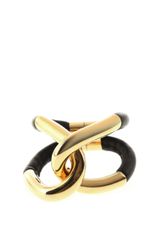 Balenciaga Twin Gold and Leather Bracelet