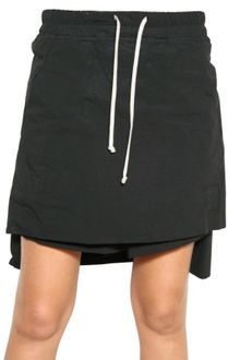 Rick Owens Cotton Stretch Poplin Skirt/ Shorts - Lyst