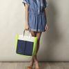 Anya Hindmarch Raw Nevis Tricolour Bag in Blue (white) - Lyst