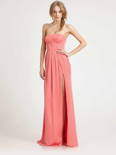 Bcbgmaxazria Strapless Enya Gown in Pink - Lyst
