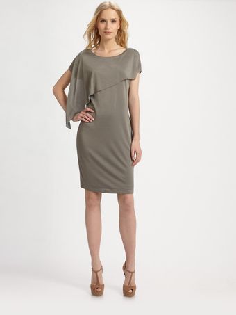 Boss Black Drape Front Jersey Dress - Lyst
