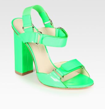 Christopher Kane Patent Leather Slingback Sandals - Lyst