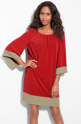  Bell Sleeve Jersey Shift Dress 