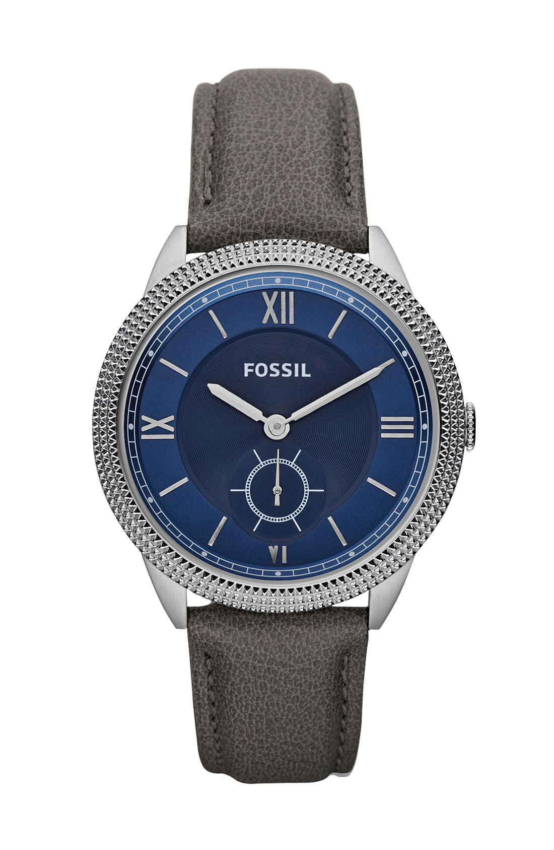 Fossil Sydney Blue Dial Leather Strap Watch in Gray (grey) Lyst