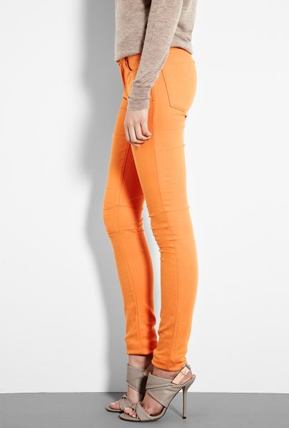 Helmut Lang Orange 5 Pocket Skinny Jean in Orange - Lyst