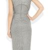Alexander Mcqueen Houndstooth Silk And WoolBlend Dress in Gray (black) - Lyst