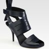 Alexander Wang Colette Leather Peep Toe Sandals in Blue (navy) - Lyst