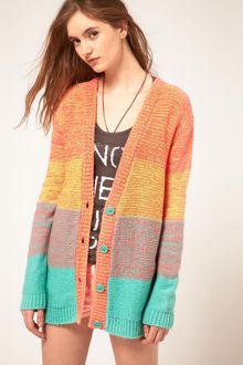 ASOS Collection Boyfriend Cardi In Space Dye Colour Block - Lyst