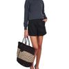 Balenciaga Woven Raffia and Leather Basket Bag in Purple (purple multi) - Lyst
