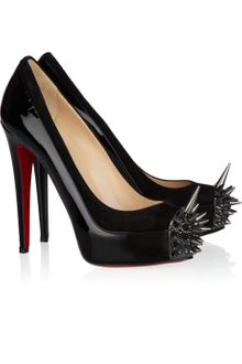 Christian Louboutin Asteroid 140 Suede and Patent Leather Pumps - Lyst