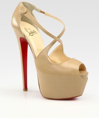 Christian Louboutin Exagona Leather Criss-cross Platform Sandals - Lyst