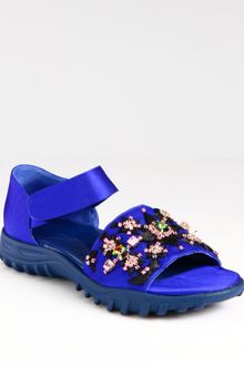Christopher Kane Embroidered Silk and Satin Sandals - Lyst