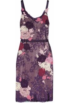 Dolce & Gabbana Floral-Appliquéd Lace Dress - Lyst