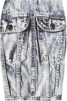 Emma Cook Denim-print Cotton and Silk-blend Mini Skirt - Lyst