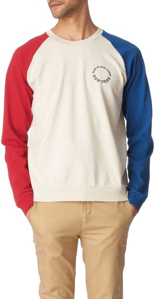 Marc By Marc Jacobs Cream/red/blue Varsity Jersey Sweatshirt in White for Men (multi) - Lyst