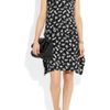 Miu Miu EmbellishedCollar Printed Crepe Dress in Black - Lyst