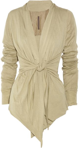 Rick Owens Lilies Tie-front Jersey Cardigan - Lyst