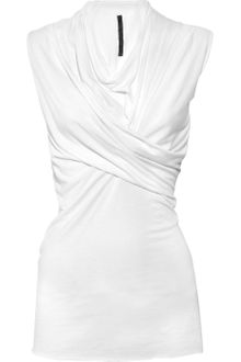 Rick Owens Lilies Twist-front Jersey Top - Lyst