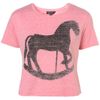 Topshop Rocking Horse Crop Tee in Pink - Lyst