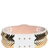 Balmain Gold Plated Brass Leather Belt in Gold (white) - Lyst