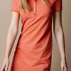 Burberry Brit Cotton Pique Polo Dress in Brown (bright clementine) - Lyst