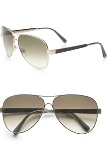 Giorgio Armani Stingray Accented Metal Aviator Sunglasses - Lyst