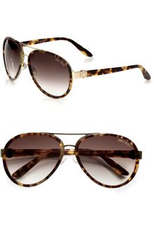 Jimmy Choo Plastic Accented Metal Aviator Sunglasses - Lyst