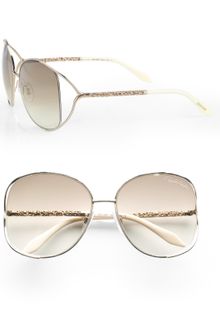 Roberto Cavalli Girasole Square Metal Sunglasses/rose Gold - Lyst